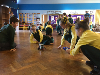 Picture of Year 5 working with a Lego Rovers